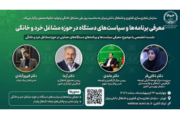 برگزاری نشست تخصصی معرفی برنامه‌ها و سیاست‌های دستگاه‌ها در حوزه مشاغل خرد و خانگی